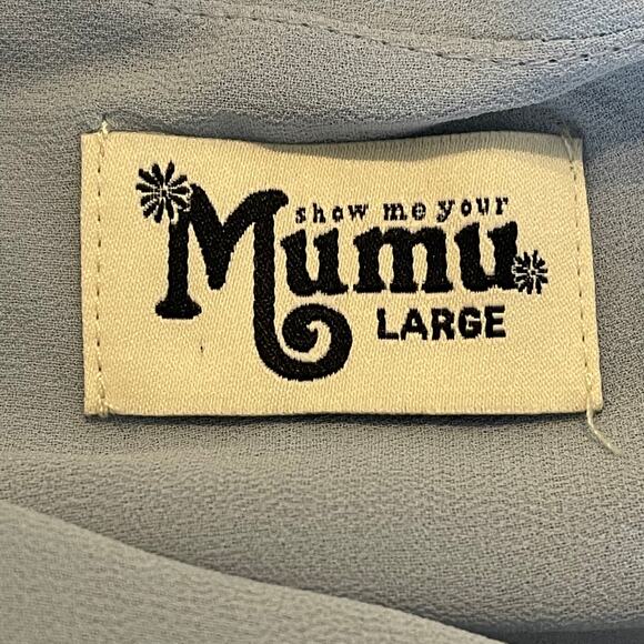 Show Me Your MuMu Audrey Maxi Dress Blue L NWOT - Picture 7 of 7